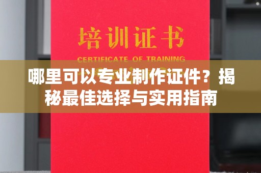 湖里哪里可以专业制作证件？揭秘最佳选择与实用指南