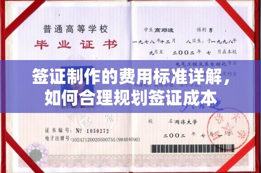 湖里签证制作的费用标准详解，如何合理规划签证成本
